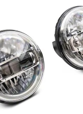 Raxiom Axial Series Clear Lens Chrome Housing 7" LED Headlights w/ DRL Jeep Wrangler TJ | JK 1997-2018                                     - J155569 - Image 12