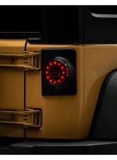 Raxiom Axial Series Clear Lens Black Housing Halo LED Tail Lights Jeep Wrangler JK 2007-2018                                     - J164240 - Image 4