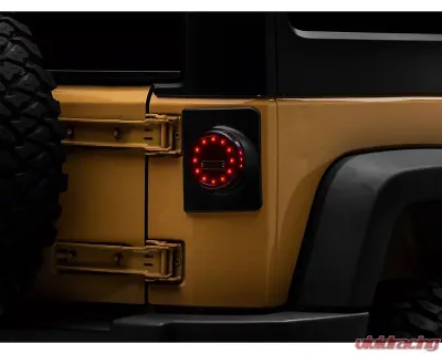 Raxiom Axial Series Clear Lens Black Housing Halo LED Tail Lights Jeep Wrangler JK 2007-2018 - J164240
