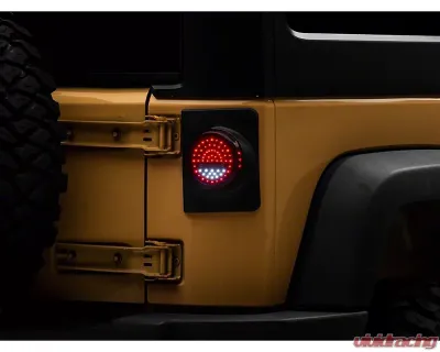 Raxiom Axial Series Clear Lens Black Housing Halo LED Tail Lights Jeep Wrangler JK 2007-2018 - J164240