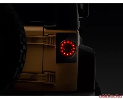 Raxiom Axial Series Clear Lens Black Housing Halo LED Tail Lights Jeep Wrangler JK 2007-2018 - J164240