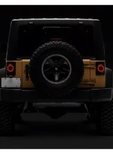 Raxiom Axial Series Clear Lens Black Housing Halo LED Tail Lights Jeep Wrangler JK 2007-2018                                     - J164240 - Image 8