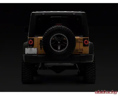 Raxiom Axial Series Clear Lens Black Housing Halo LED Tail Lights Jeep Wrangler JK 2007-2018 - J164240