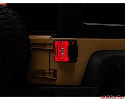 Raxiom Axial Series Smoked Lens Black Housing Carver LED Tail Lights Jeep Wrangler JK 2007-2018 - J164241