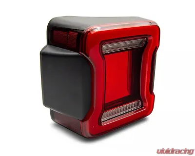 Raxiom Axial Series Red Lens Black Housing JL Style LED Tail Lights Jeep Wrangler JK 2007-2018 - J164242