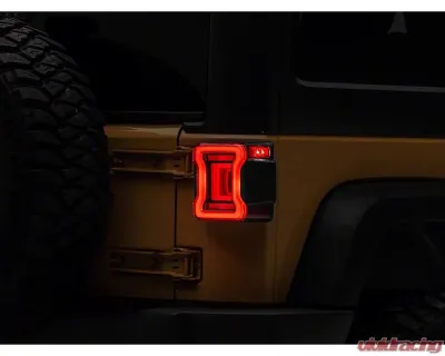 Raxiom Axial Series Red Lens Black Housing JL Style LED Tail Lights Jeep Wrangler JK 2007-2018 - J164242