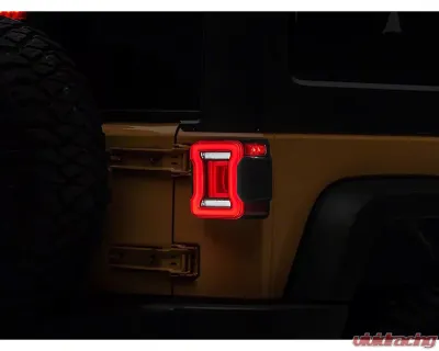 Raxiom Axial Series Red Lens Black Housing JL Style LED Tail Lights Jeep Wrangler JK 2007-2018 - J164242