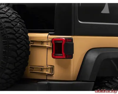 Raxiom Axial Series Red Lens Black Housing JL Style LED Tail Lights Jeep Wrangler JK 2007-2018 - J164242