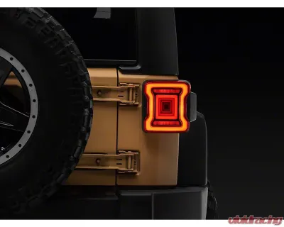Raxiom Axial Series Red Lens Black Housing JL Style LED Tail Lights Jeep Wrangler JK 2007-2018 - J164242