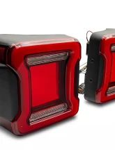Raxiom Axial Series Red Lens Black Housing JL Style LED Tail Lights Jeep Wrangler JK 2007-2018                                     - J164242 - Image 11