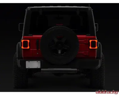 Raxiom Axial Series Smoked Lens Black Housing Carver LED Tail Lights Jeep Wrangler JL w/ Factory Halogen Tail Lights 2018-2024 - J164243-JL