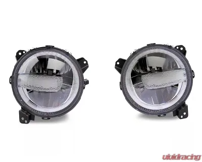 Raxiom Axial Series Clear Lens Black Housing 9" LED Headlights Jeep Wrangler JL | Gladiator JT w/ Factory Halogen Headlights 2018-2024 - J164371
