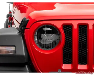 Raxiom Axial Series Clear Lens Black Housing 9" LED Headlights Jeep Wrangler JL | Gladiator JT w/ Factory Halogen Headlights 2018-2024 - J164371