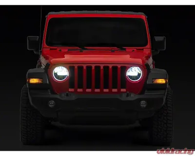 Raxiom Axial Series Clear Lens Black Housing 9" LED Headlights Jeep Wrangler JL | Gladiator JT w/ Factory Halogen Headlights 2018-2024 - J164371