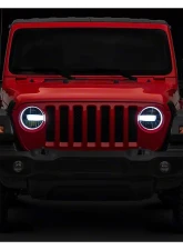 Raxiom Axial Series Clear Lens Black Housing 9" LED Headlights Jeep Wrangler JL | Gladiator JT w/ Factory Halogen Headlights 2018-2024                                     - J164371 - Image 13