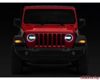 Raxiom Axial Series Clear Lens Black Housing 9" LED Headlights Jeep Wrangler JL | Gladiator JT w/ Factory Halogen Headlights 2018-2024 - J164371