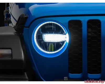 Raxiom Axial Series Clear Lens Black Housing 9" LED Headlights Jeep Wrangler JL | Gladiator JT w/ Factory Halogen Headlights 2018-2024 - J164371