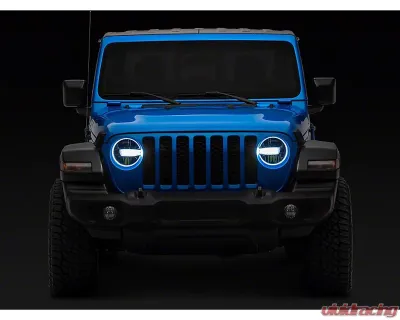 Raxiom Axial Series Clear Lens Black Housing 9" LED Headlights Jeep Wrangler JL | Gladiator JT w/ Factory Halogen Headlights 2018-2024 - J164371