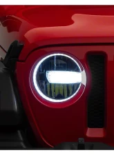 Raxiom Axial Series Clear Lens Black Housing 9" LED Headlights Jeep Wrangler JL | Gladiator JT w/ Factory Halogen Headlights 2018-2024                                     - J164371 - Image 10