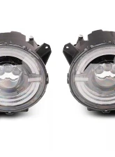 Raxiom Axial Series Clear Lens Black Housing 9" Angel Eye LED Headlights Jeep Wrangler JL | Gladiator JT 2018-2024                                     - J167045 - Image 2