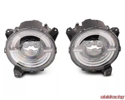 Raxiom Axial Series Clear Lens Black Housing 9" Angel Eye LED Headlights Jeep Wrangler JL | Gladiator JT 2018-2024 - J167045