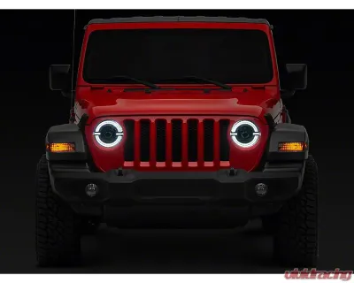 Raxiom Axial Series Clear Lens Black Housing 9" Angel Eye LED Headlights Jeep Wrangler JL | Gladiator JT 2018-2024 - J167045