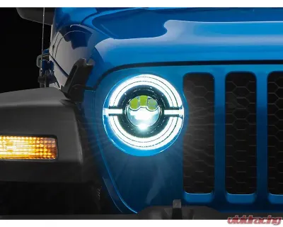 Raxiom Axial Series Clear Lens Black Housing 9" Angel Eye LED Headlights Jeep Wrangler JL | Gladiator JT 2018-2024 - J167045