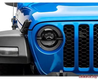 Raxiom Axial Series Clear Lens Black Housing 9" Angel Eye LED Headlights Jeep Wrangler JL | Gladiator JT 2018-2024 - J167045