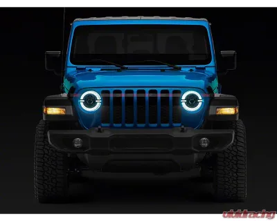Raxiom Axial Series Clear Lens Black Housing 9" Angel Eye LED Headlights Jeep Wrangler JL | Gladiator JT 2018-2024 - J167045