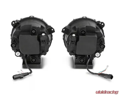 Raxiom Axial Series Clear Lens Black Housing 9" Angel Eye LED Headlights Jeep Wrangler JL | Gladiator JT 2018-2024 - J167045