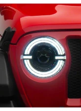 Raxiom Axial Series Clear Lens Black Housing 9" Angel Eye LED Headlights Jeep Wrangler JL | Gladiator JT 2018-2024                                     - J167045 - Image 8