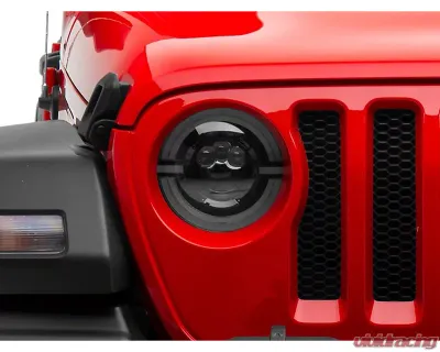 Raxiom Axial Series Clear Lens Black Housing 9" Angel Eye LED Headlights Jeep Wrangler JL | Gladiator JT 2018-2024 - J167045