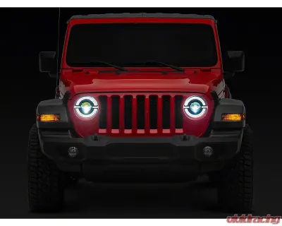 Raxiom Axial Series Clear Lens Black Housing 9" Angel Eye LED Headlights Jeep Wrangler JL | Gladiator JT 2018-2024 - J167045