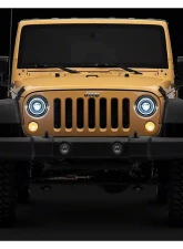 Raxiom Axial Series 7" Clear Lens Black Housing Dragon Eye LED Headlights Jeep Wrangler JK 2007-2018                                     - J167194 - Image 12
