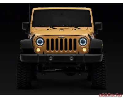 Raxiom Axial Series 7" Clear Lens Black Housing Dragon Eye LED Headlights Jeep Wrangler JK 2007-2018 - J167194