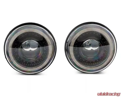 Raxiom Axial Series 7" Clear Lens Black Housing Dragon Eye LED Headlights Jeep Wrangler JK 2007-2018 - J167194