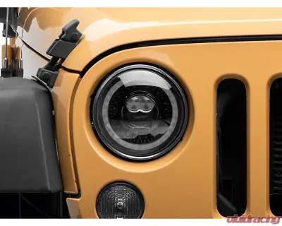 Raxiom Axial Series 7" Clear Lens Black Housing Dragon Eye LED Headlights Jeep Wrangler JK 2007-2018 - J167194