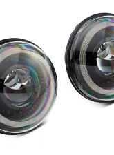 Raxiom Axial Series 7" Clear Lens Black Housing Dragon Eye LED Headlights Jeep Wrangler JK 2007-2018                                     - J167194 - Image 15