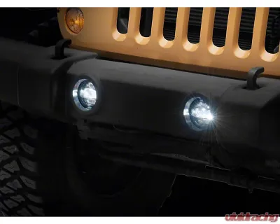 Raxiom Axial Series Clear Lens ABS Plastic Housings LED Fog Lights Jeep Wrangler JK 2007-2018 - J169676