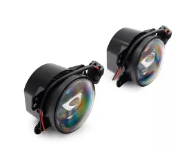 Raxiom Axial Series Clear Lens ABS Plastic Housings LED Fog Lights Jeep Wrangler JK 2007-2018