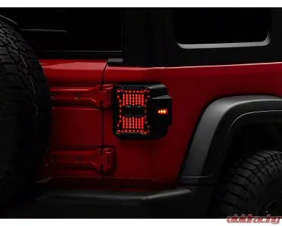 Raxiom Axial Series Smoked Lens Black Housing Linear LED Tail Lights Jeep Wrangler JL w/ Factory Halogen Tail Lights 2018-2023 - J170483
