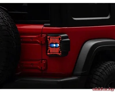 Raxiom Axial Series Smoked Lens Black Housing Linear LED Tail Lights Jeep Wrangler JL w/ Factory Halogen Tail Lights 2018-2023 - J170483