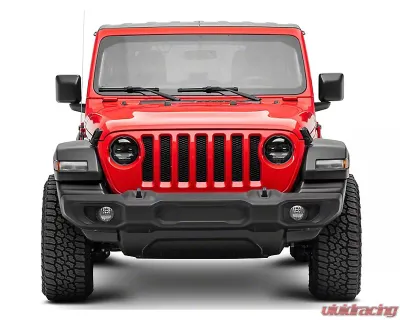 Raxiom Axial Series Clear Lens Black Housing 9" Angel Eye LED Headlights Jeep Wrangler JL | Gladiator JT 2018-2024 - J171705