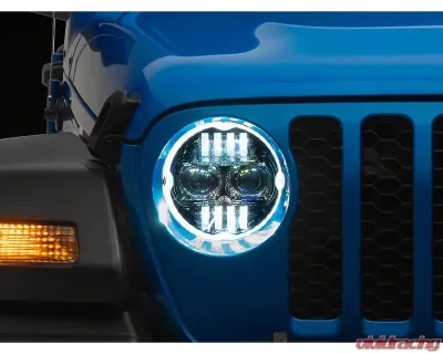 Raxiom Axial Series Clear Lens Black Housing 9" Angel Eye LED Headlights Jeep Wrangler JL | Gladiator JT 2018-2024 - J171705