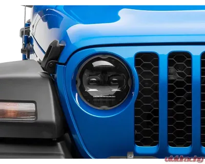 Raxiom Axial Series Clear Lens Black Housing 9" Angel Eye LED Headlights Jeep Wrangler JL | Gladiator JT 2018-2024 - J171705