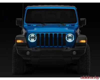 Raxiom Axial Series Clear Lens Black Housing 9" Angel Eye LED Headlights Jeep Wrangler JL | Gladiator JT 2018-2024 - J171705