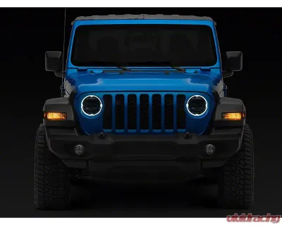 Raxiom Axial Series Clear Lens Black Housing 9" Angel Eye LED Headlights Jeep Wrangler JL | Gladiator JT 2018-2024 - J171705