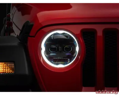 Raxiom Axial Series Clear Lens Black Housing 9" Angel Eye LED Headlights Jeep Wrangler JL | Gladiator JT 2018-2024 - J171705