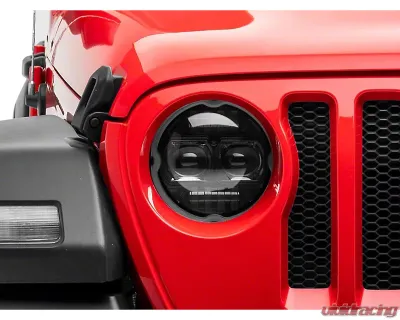 Raxiom Axial Series Clear Lens Black Housing 9" Angel Eye LED Headlights Jeep Wrangler JL | Gladiator JT 2018-2024 - J171705