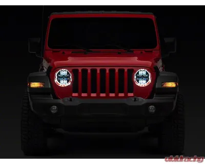 Raxiom Axial Series Clear Lens Black Housing 9" Angel Eye LED Headlights Jeep Wrangler JL | Gladiator JT 2018-2024 - J171705